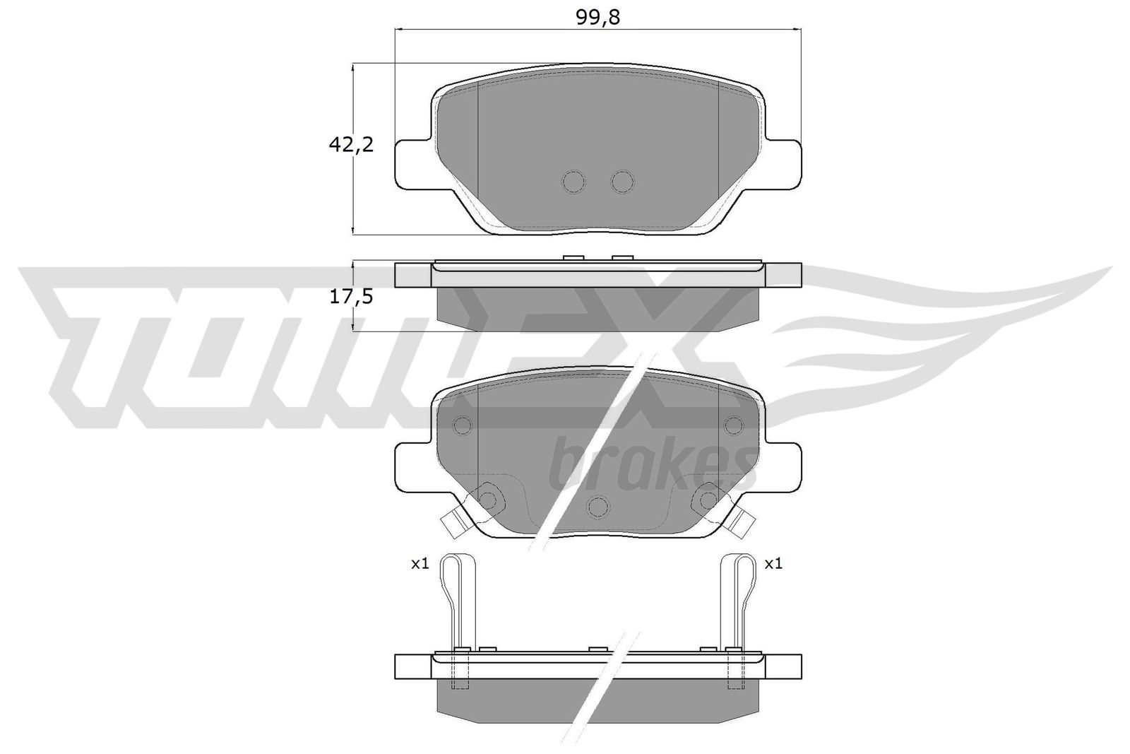 Obrázok Sada brzdových platničiek kotúčovej brzdy TOMEX Brakes  TX1820